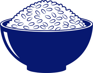 a bowl of simple pleasures icon of cooked rice, isolated on transparent background
