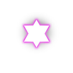 Purple Glowing Star Isolated on Transparent Background.