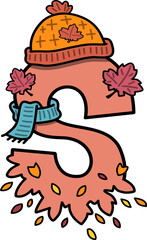 Autumn Fall Design Uppercase Alphabet S