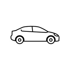 Simple Car Outline Icon Vector
