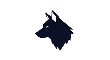Silhouette of a Wolfs Head, Profile View, Minimalist Design.