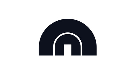 Fototapeta premium Abstract black archway logo design with a minimalist modern look.