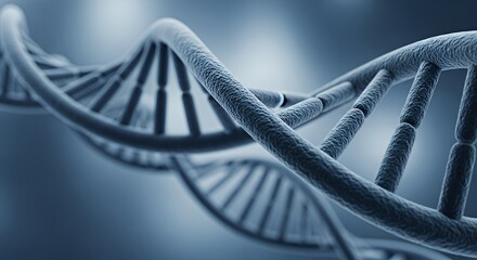 Blue Dna Double Helix Strand in Scientific Illustration