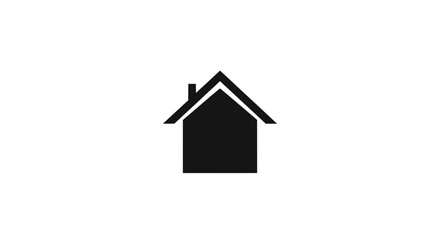 Simple Black House Icon on White Background for Real Estate.