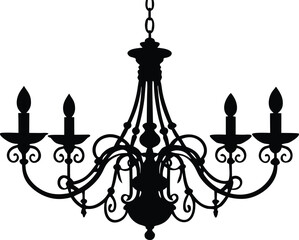 Chandelier silhouette vector illustration