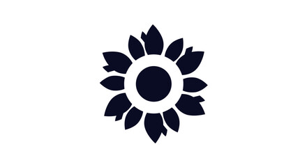 Elegant stylized sunflower design, focused on the central flower shape, with intricate details in the petals.