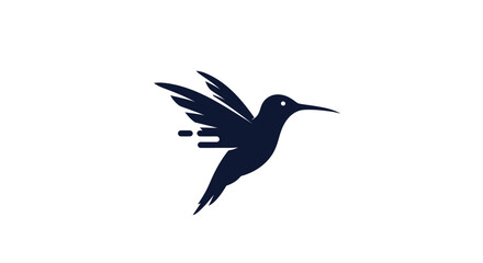 Modern hummingbird silhouette logo with digital speed effect.