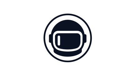 Minimalist astronaut helmet icon in a circle design. © Win