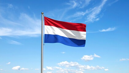 National flag waving in clear sky (2)
