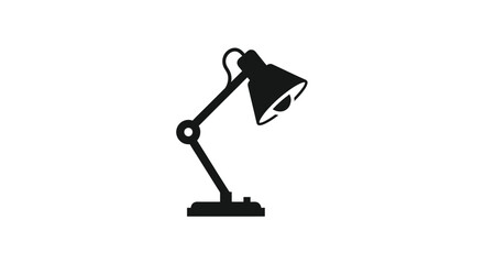 Silhouette of a Desk Lamp - Adjustable Lighting for Work and Study.