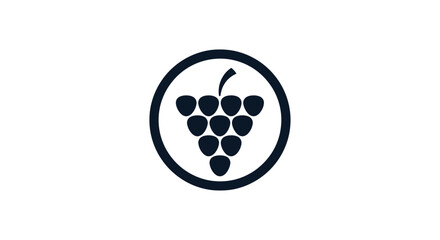 Simple Grapes Icon in a Circle.