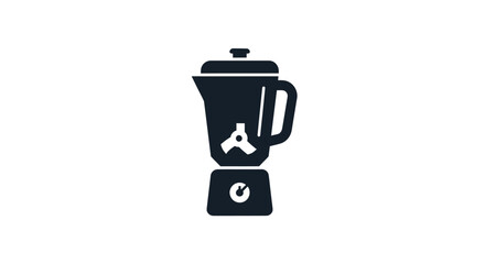 Black blender silhouette on white background for kitchen appliance concept.
