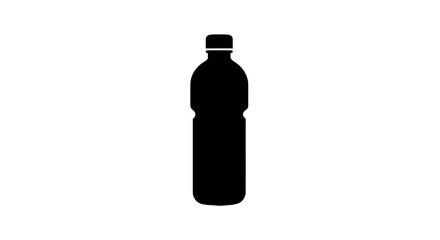 Black silhouette of a plastic water bottle.