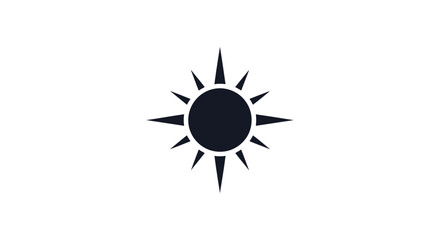 Black sun symbol representing light and energy radiating outwards from a central point.