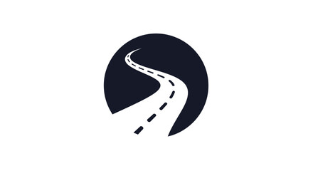 Stylized Winding Road Graphic Icon Representing Journey And Progress.