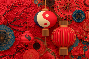 Traditional Chinese lanterns for Dongzhi Festival