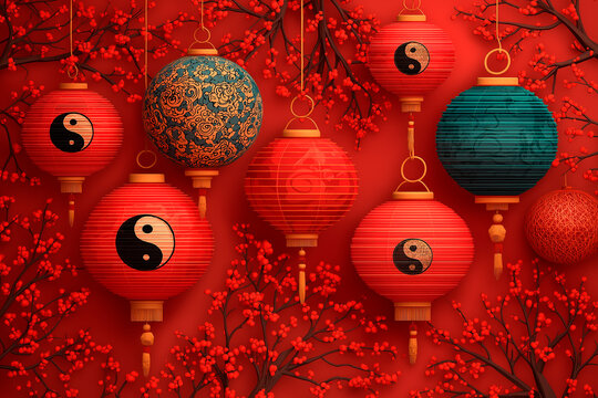 Traditional Chinese lanterns for Dongzhi Festival