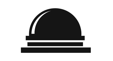 Simple black dome structure with a flat base and a curved top design.