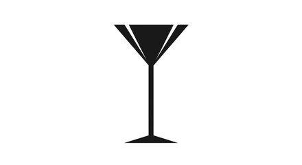 Elegant Martini Glass Silhouette Icon.