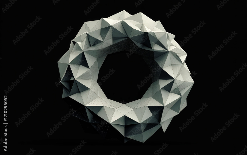 Poster geometric polygonal ring shape with triangular facets