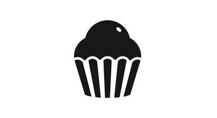 Silhouette of a Delicious Cupcake with Frosting.