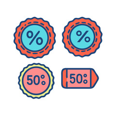 Discount Badge, Sale Tag and Price Label Vector Icon Pack  Set– Promotion and Offer
 Icons