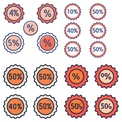 Discount Badge, Sale Tag and Price Label Vector Icon Pack Set &ndash; Promotion and Offer
 Icons