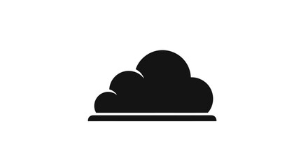 Simple black cloud icon graphic design element.