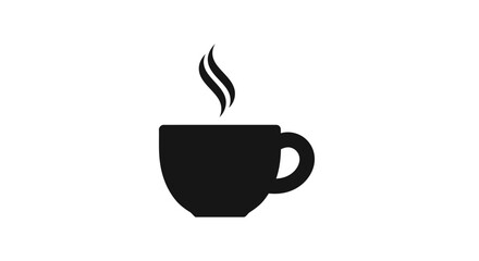 Hot steaming coffee cup, a simple image of a coffee cup with steam rising from it, perfect for coffee shops or cafes, simple and elegant design, great for brand