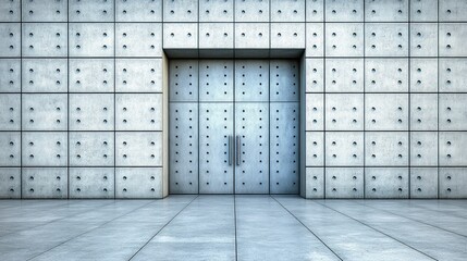 Modern Concrete Entrance with Perforated Panels