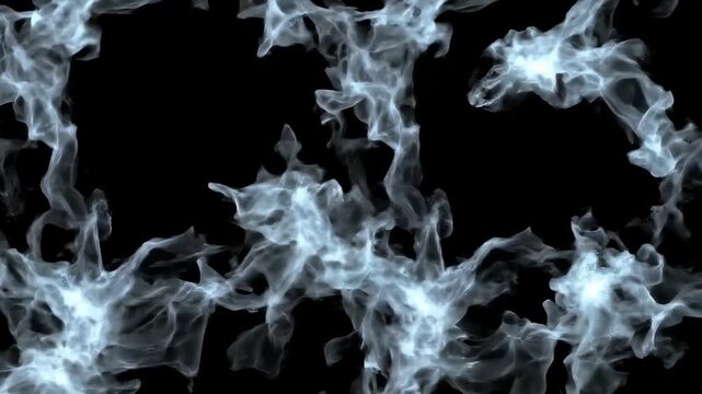 Abstract smoke patterns on black background