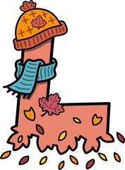 Autumn Fall Design Uppercase Alphabet L