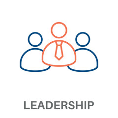 Fototapeta premium Leadership Outline Color Blue With Orange Concept Simple Style Design Vector