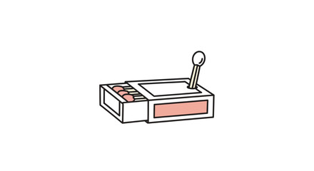 Delicate depiction of matches: a minimalist illustration blending safety and utility