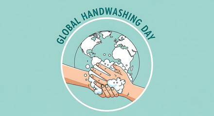 Global Handwashing Day Illustration Emphasizing Hygiene and Sanitation for Health Promotion worldwide