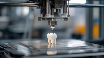 3d printer creating tooth model with precision technology