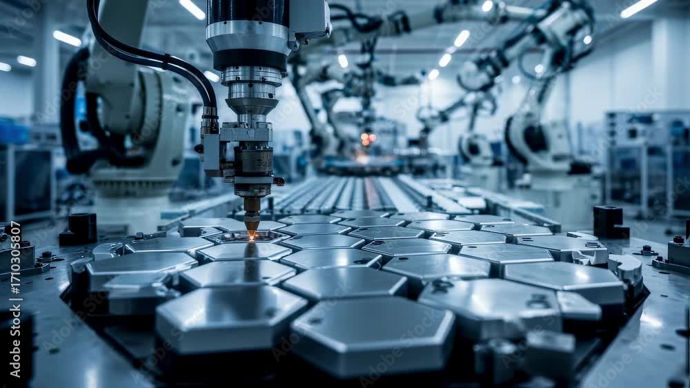 Poster fusion technology production line featuring robotic welding of tungstenbased tile arrays for plasmaf