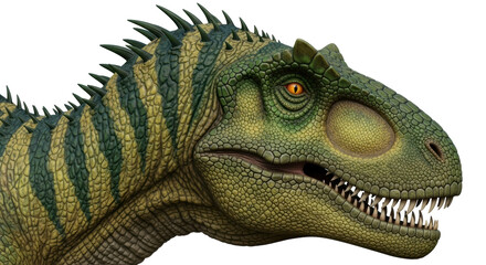 Isolated Majungasaurus Dinosaur Head with Scales and Spikes, Large Carnivore Creature
