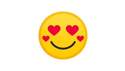 Happy face with hearts in eyes.  Smiling yellow emoji