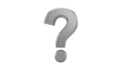 Isolated question mark sign symbol graphic 3D render, curiosity mystery and asking questions