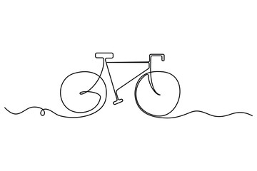 Bicycle in continuous single line style for abstract sport activity and motion concept illustration
