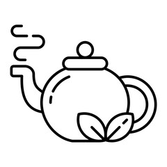 Tea Pot Icon Vector Illustration Line Style
