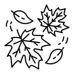 Autumn Leave Icon Vector Illustration Line Style