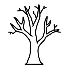 Bare Tree Icon Vector Illustration Line Style