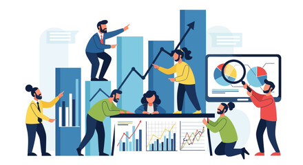 Fototapeta premium Team Collaboration and Data Analysis for Business Growth.