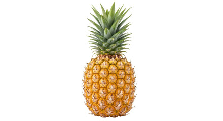 Isolated pineapple, vibrant fruit with green top, sweet and healthy for tropical snacks
