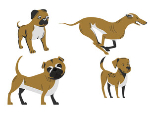 Dog species icons cute cartoon sketch