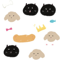 set of cats and dogs