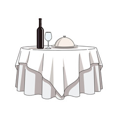 Illustration of a plate setting with a fork and knife.