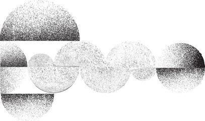 Sprayed black half circles composition .Graffiti art design . Noise textured semi circles . Spray effect .Grunge texture .Art design forms.Distressed element .Rough roller paint semicircles .Vector 